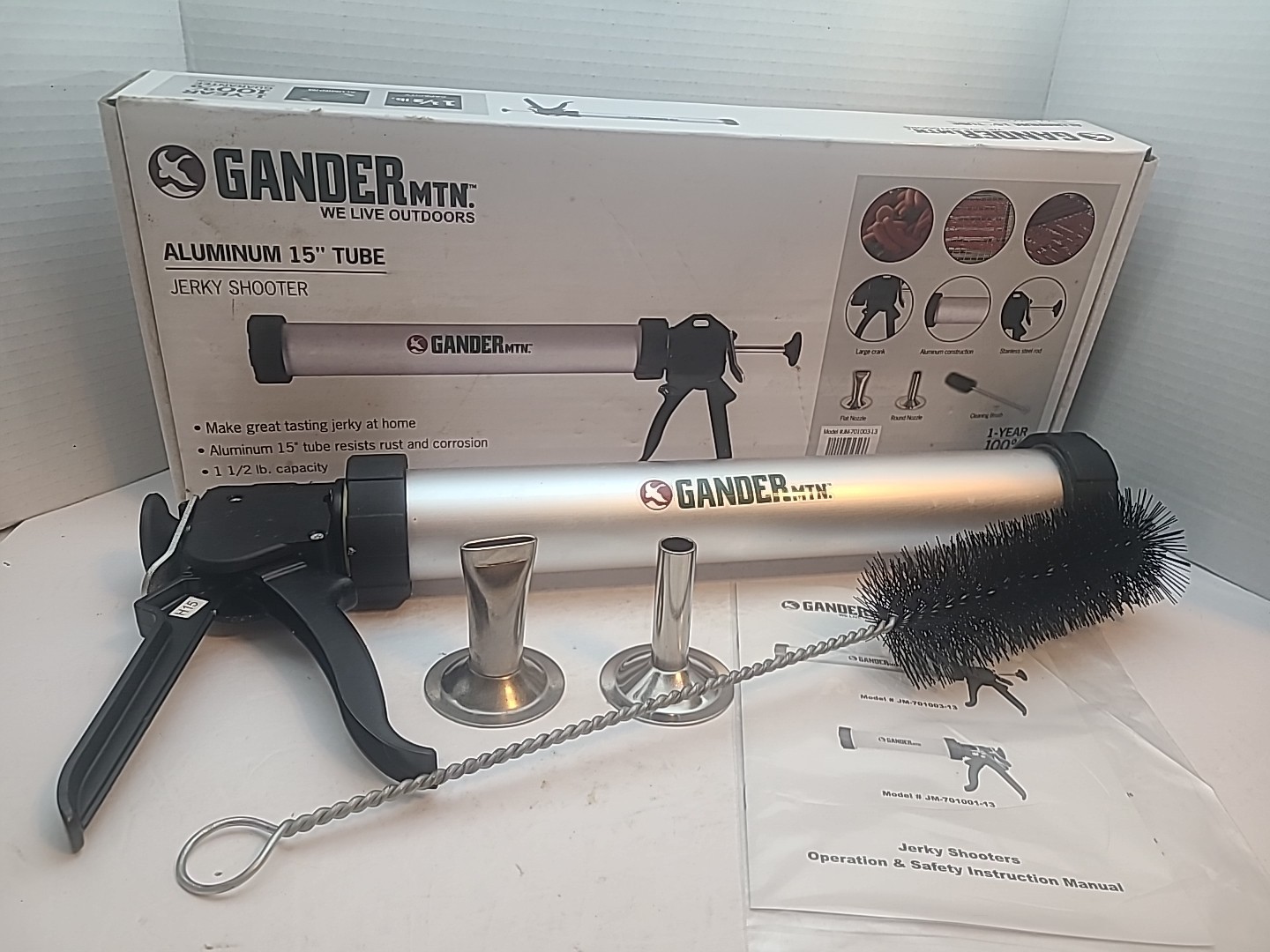 Gander Mountain 15″ Tube Jerky Shooter Aluminum Deer Jerky Original Box EUC