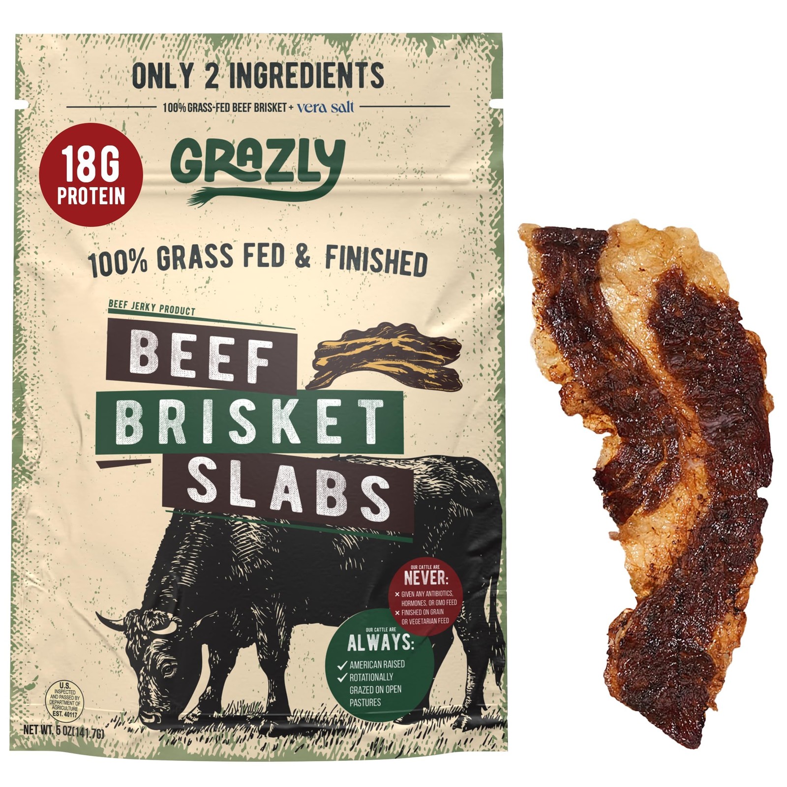 Grazly Beef Brisket Slab – Steakhouse Quality | GrassFed & Finished | Only Me…