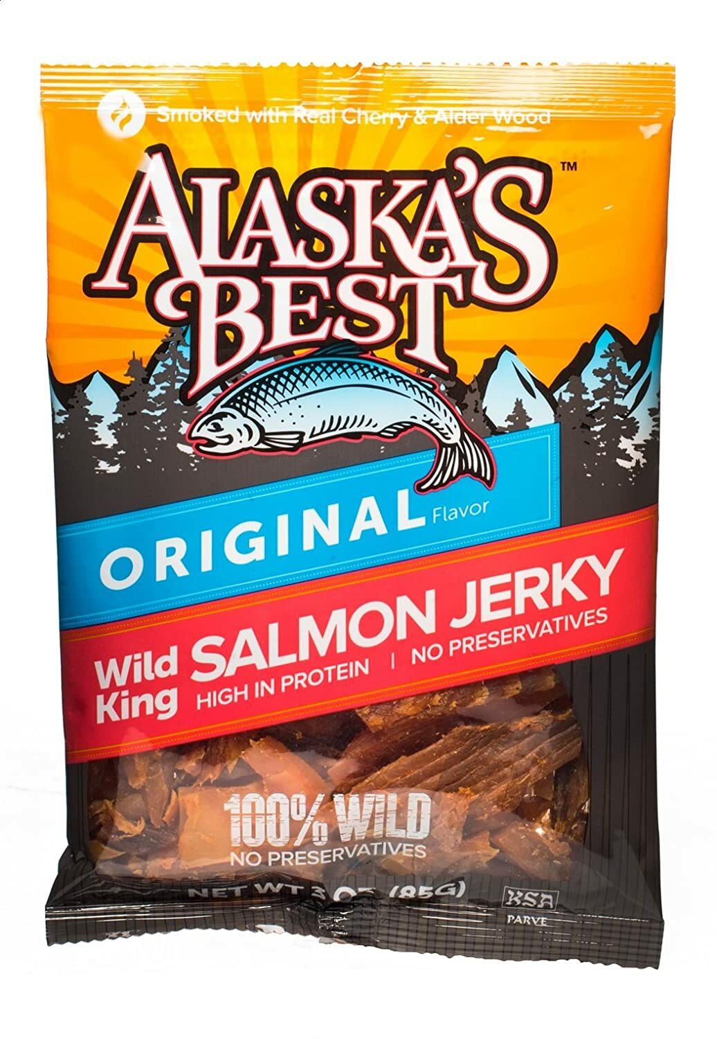 Alaska’s Best Salmon Jerky Pieces (3) 3 Ounce Bags
