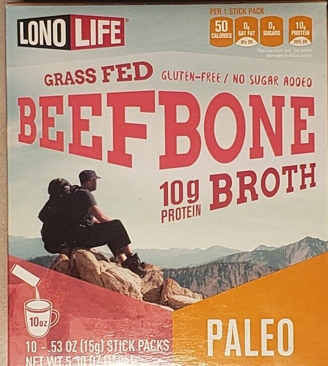 Paleo Beef Bone Broth, 0.53 Oz. Stick Packs, Lot of 13