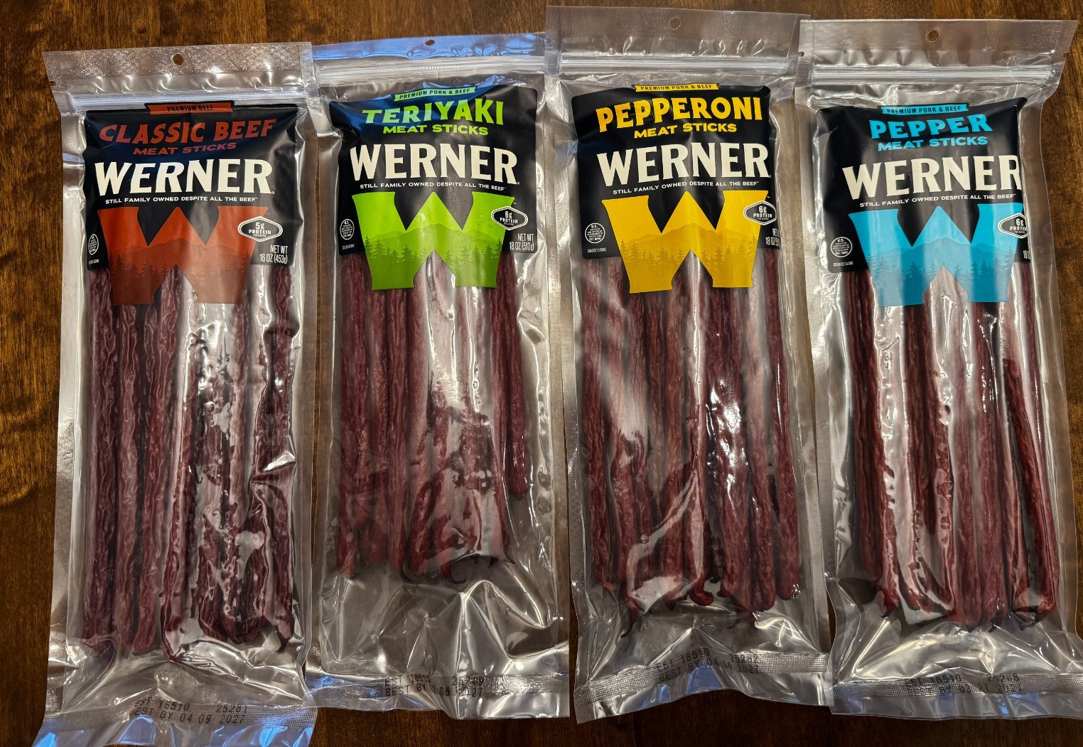 Werner Premium Meat Sticks BIG! Bag Sampler 18 ounce in resealable bags SALE!