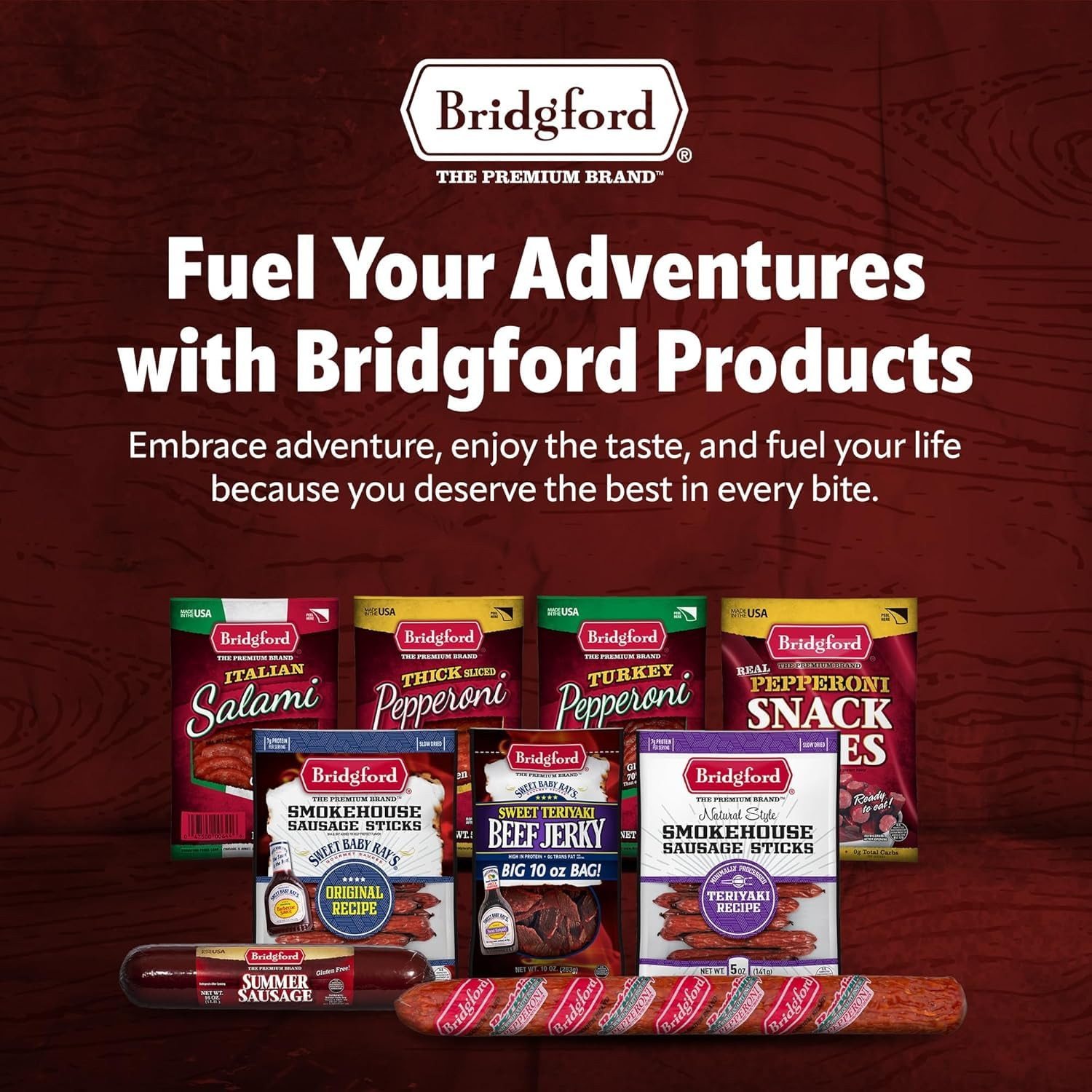 Bridgford Smokehouse Sausage Sticks Original 5 Oz Pack of 2 – Made with Beef and