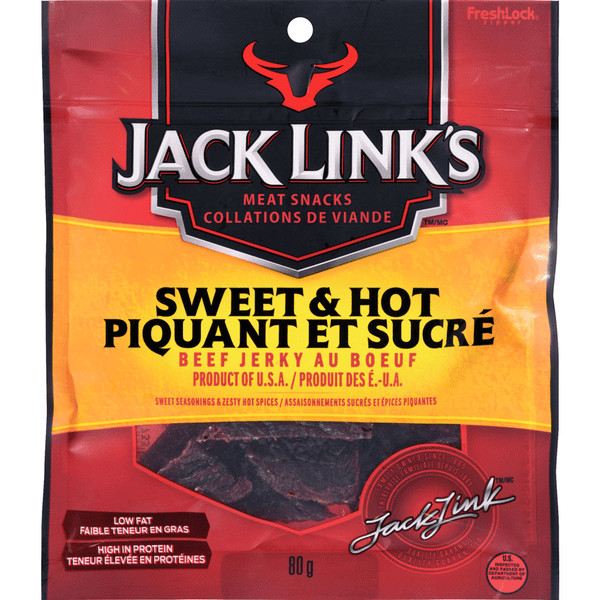 Jack Links Sweet & Hot Beef Jerky Quality Bulk Large 80g/2.82oz (2/Case)