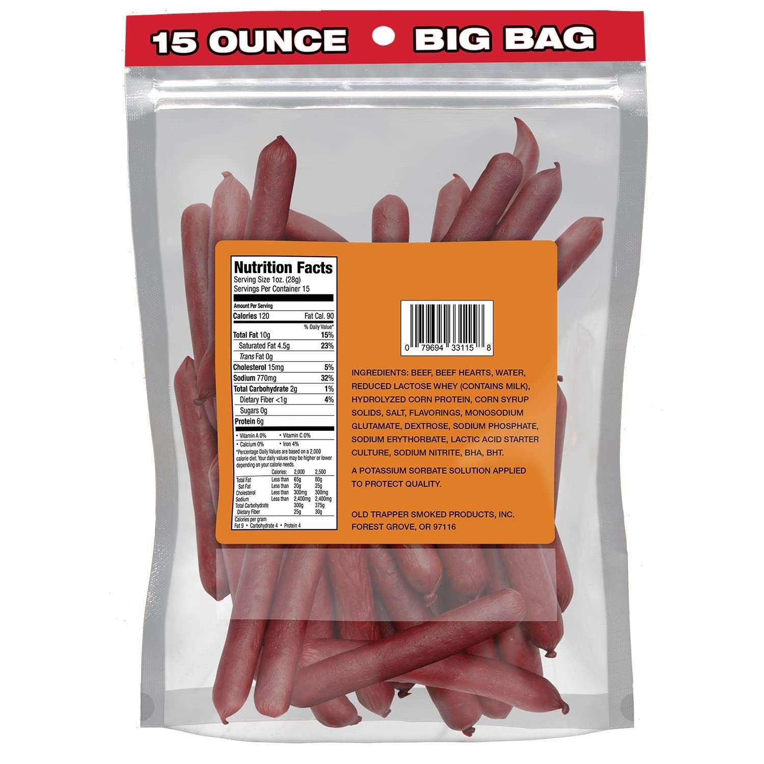 original Beef stick 15oz Resealable Bag…