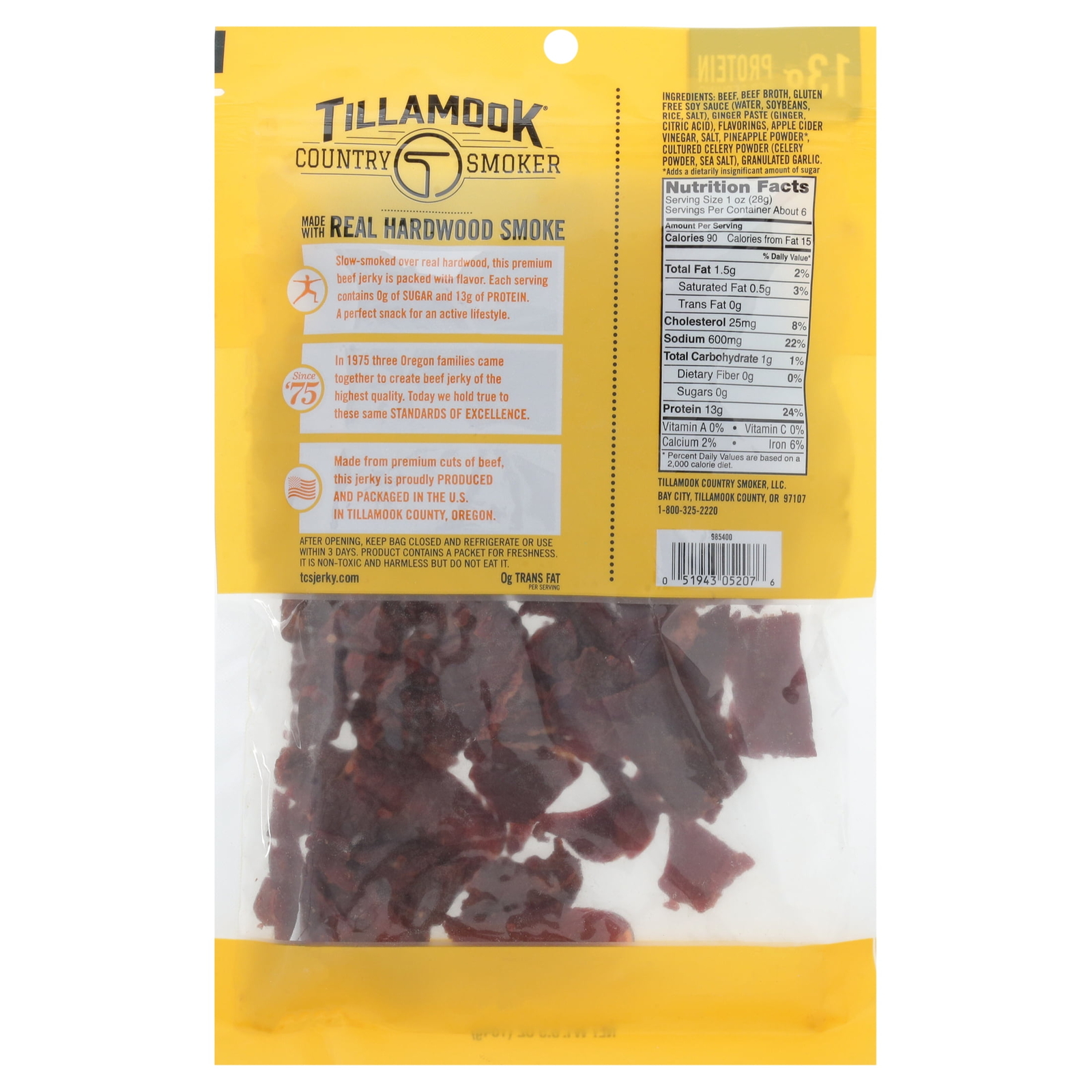 Zero Sugar Teriyaki Beef Jerky, 6.5 oz Bag flavorful , protein-packed treat