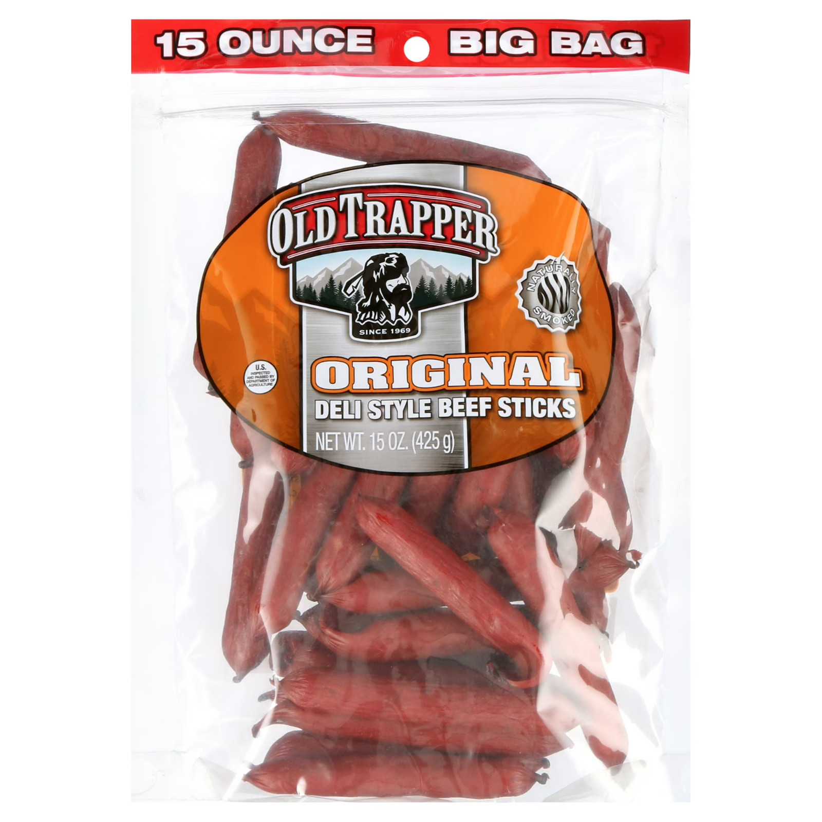 Old Trapper original Beef stick 15oz Resealable Bag…