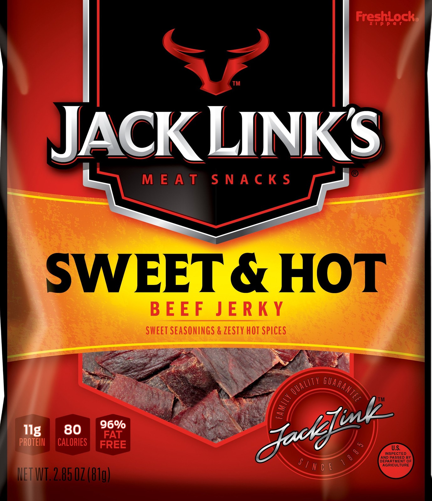 Jack Link’s Beef Jerky, Sweet & Hot, 2.85 oz. Bags, 4 Count – Flavorful Meat …