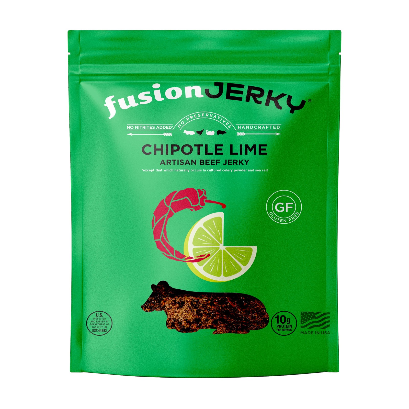 Fusion Jerky Artisan Beef Jerky, Chipotle Lime, 2.5 oz Ounce (Pack of 1)