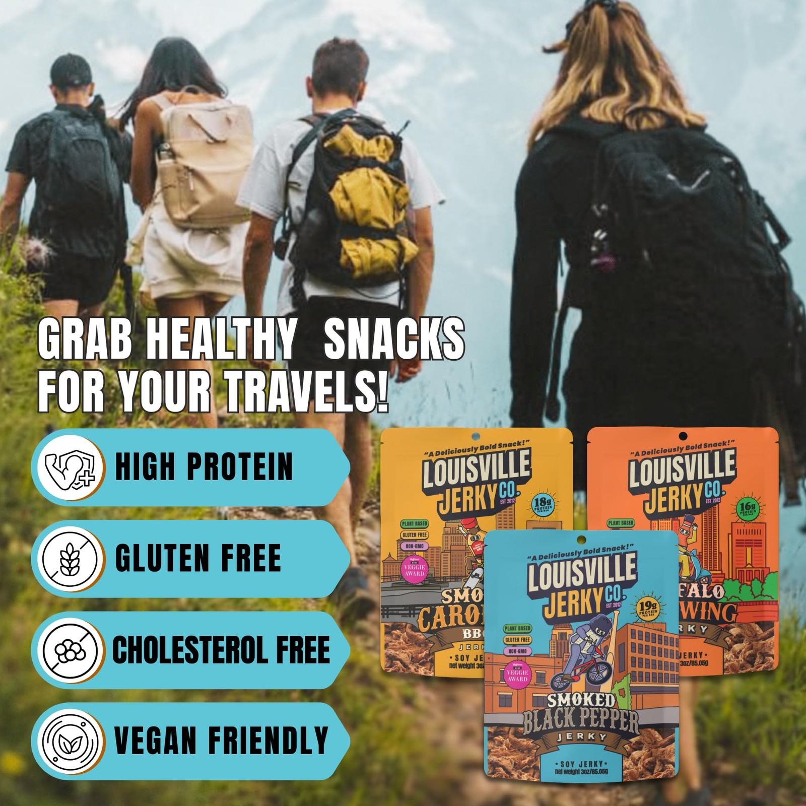 Louisville Vegan Jerky General Tso’s, PlantBased Soy Jerky Snack, Healthy Ve…
