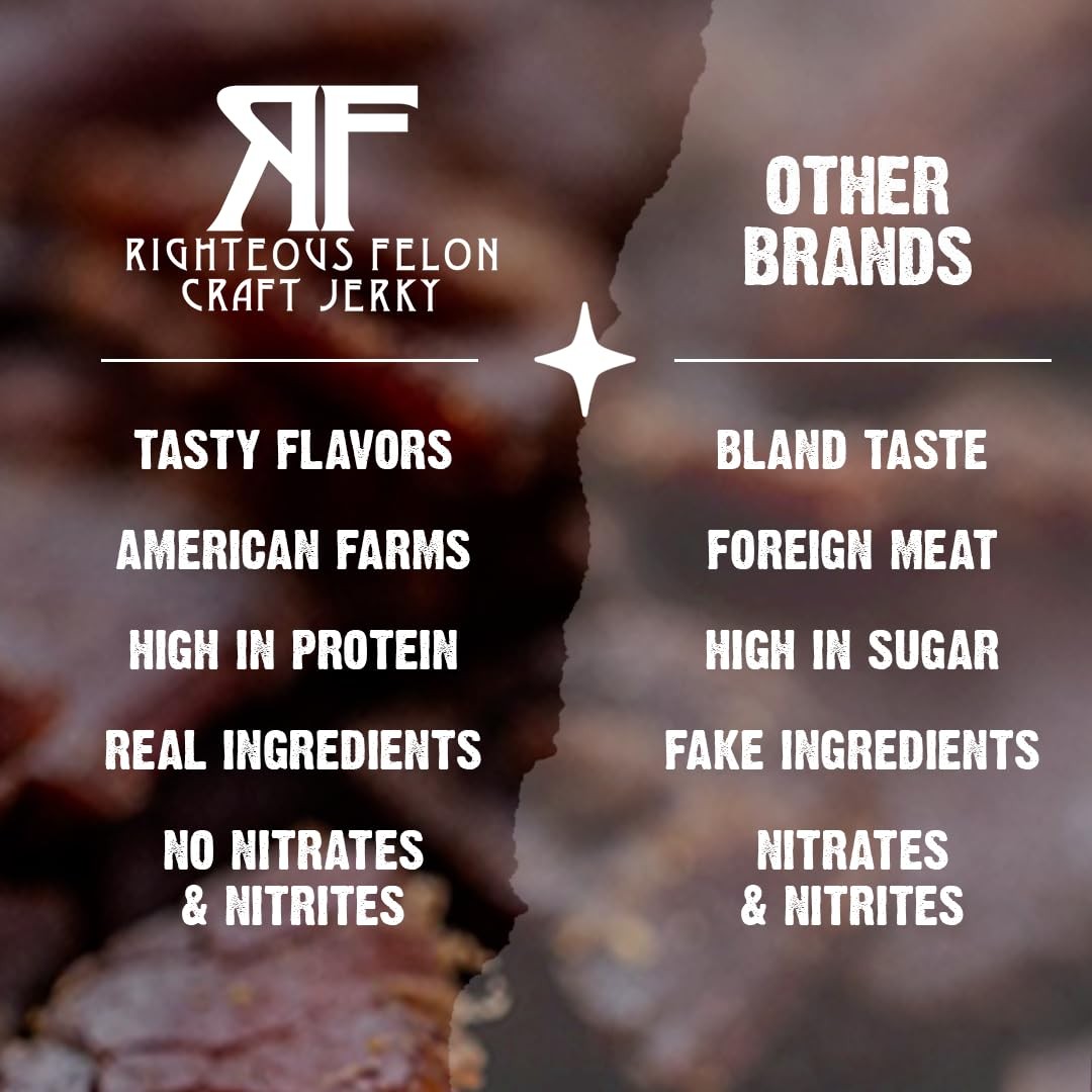 Righteous Felon Variety Meat Sticks | 100% Grass Fed Beef, Turkey & Pork | 88…