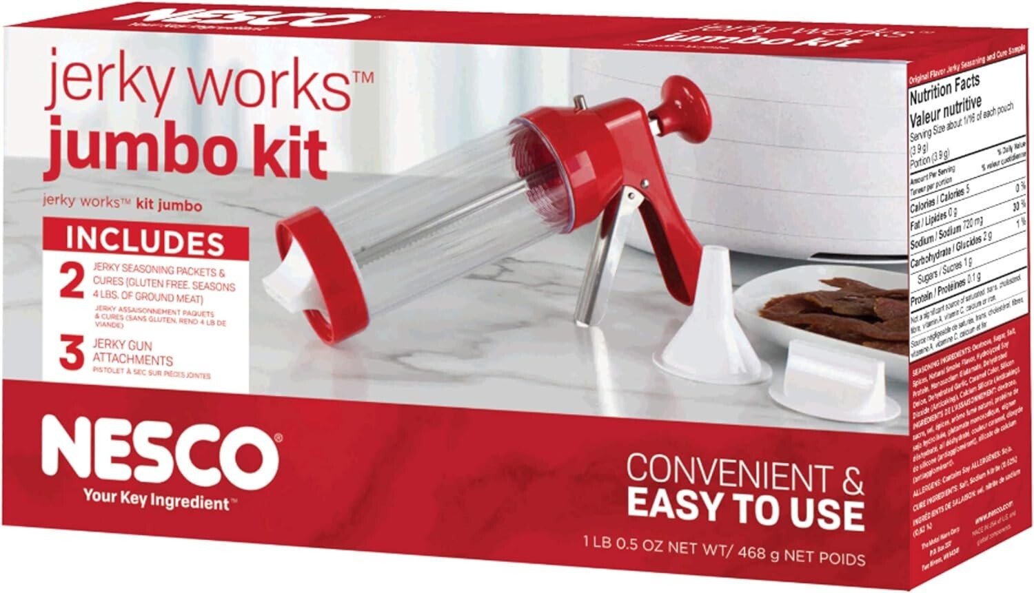 Nesco Jumbo Works Beef Jerky kit, 1 Count (Pack of 1), Red