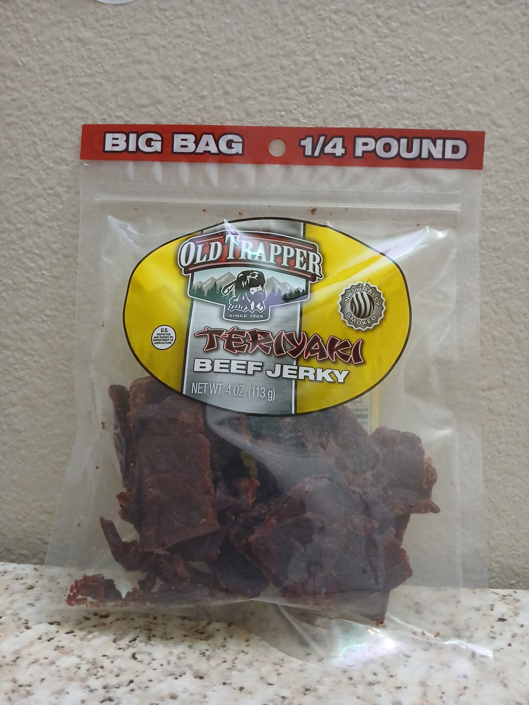 Naturally Smoked Teriyaki Beef Jerky 4.Oz Bag Exp:02/2026