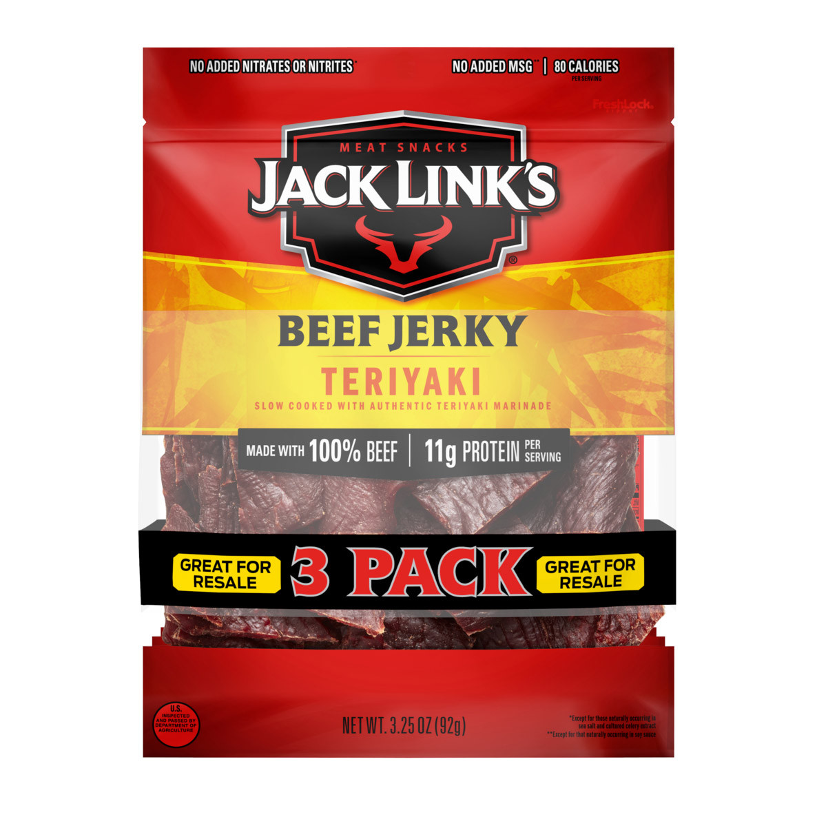 Jack Link’S Beef Jerky, Teriyaki, 3.25 Oz, 3-Count