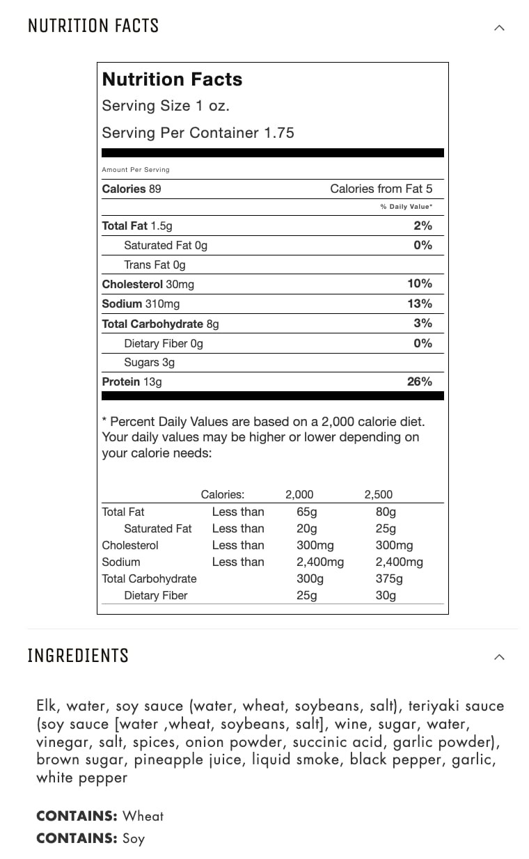 Jerky.com Original Elk Jerky 3-Pack – High-Protein Low-Fat Exotic Snack – Glu…