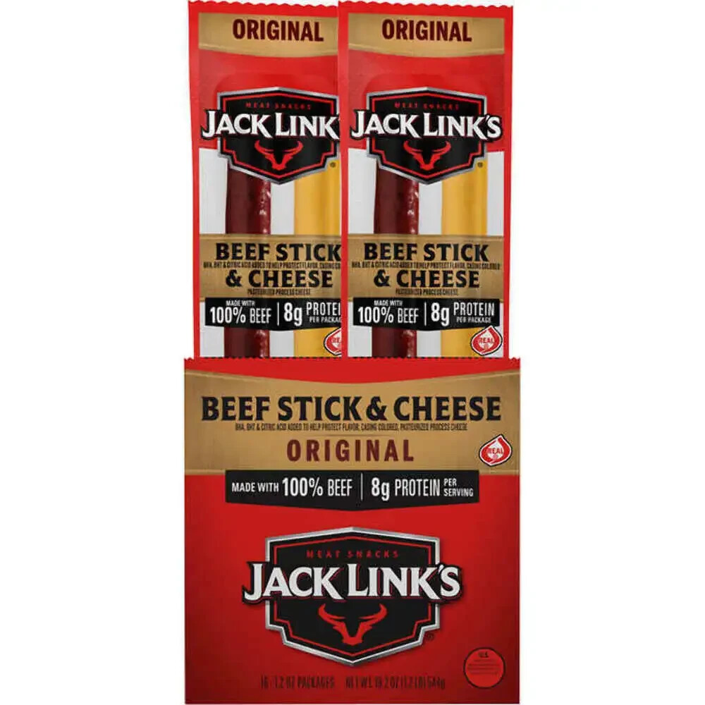 2 PACK – Jack Link’s Original Beef & Cheese Combo Pack, 1.2 oz – (16 Each)