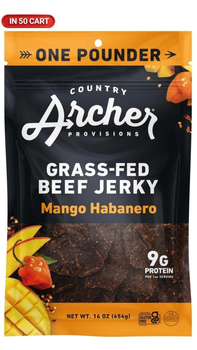 Country Archer Grass-Fed Beef Jerky – Beef Jerky Snack Pack Beef Jerky Bulk I…
