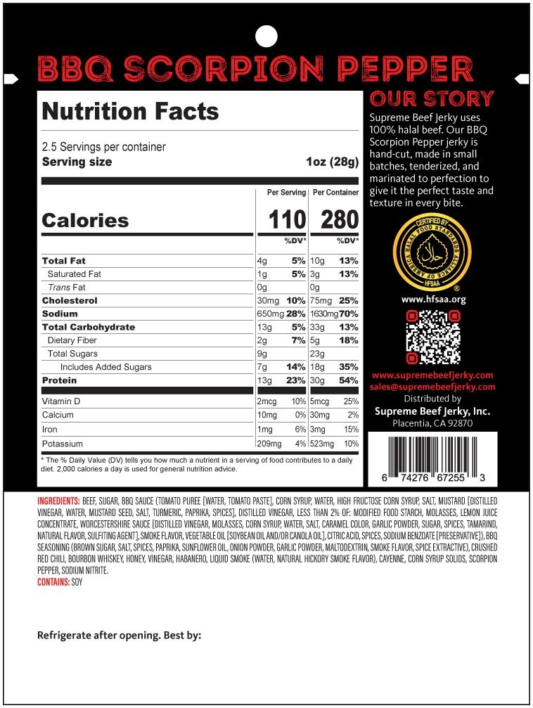 Variety Pack Supreme Beef Jerky- 2.5 oz/each