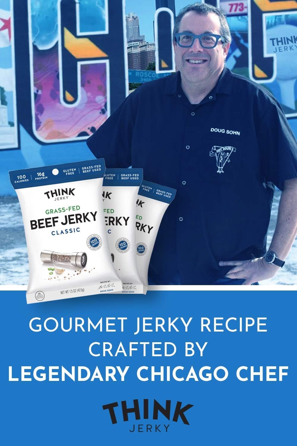 Think Jerky Classic Beef Jerky, Grass-Fed High Protein Beef, Gluten Free, No …