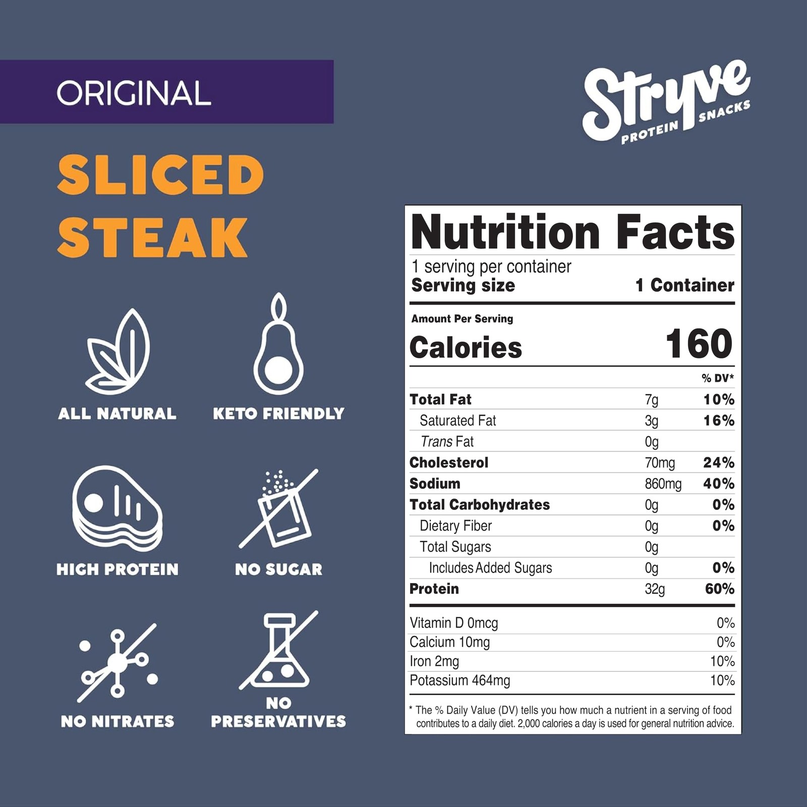 Stryve Protein Snacks Better Than Jerky Steak Snacks. Protein Rich, Beef Bil…