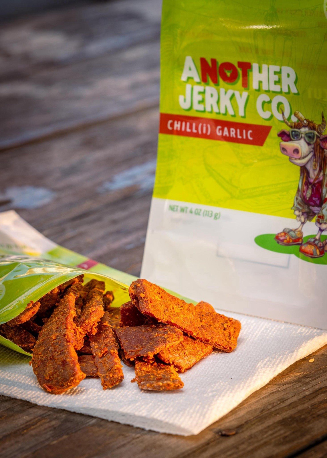 Not Another Jerky Co Chili Garlic 4oz, Made In North Carolina, Locally Sourced!