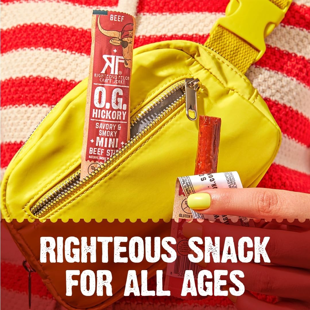 Righteous Felon Mini Meat Sticks | 100% Grass-Fed Beef Sticks | Keto, Gluten …