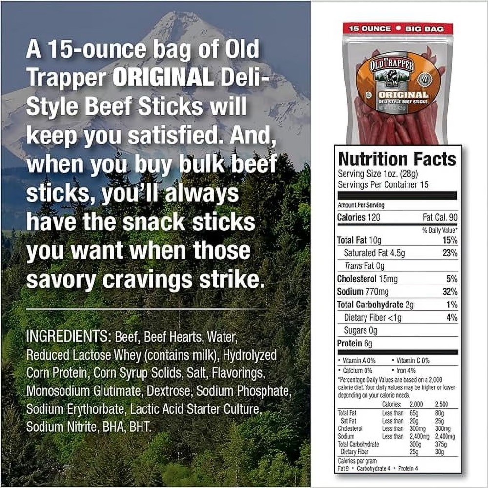 Resealable Bag of Original Beef Sticks 15 oz