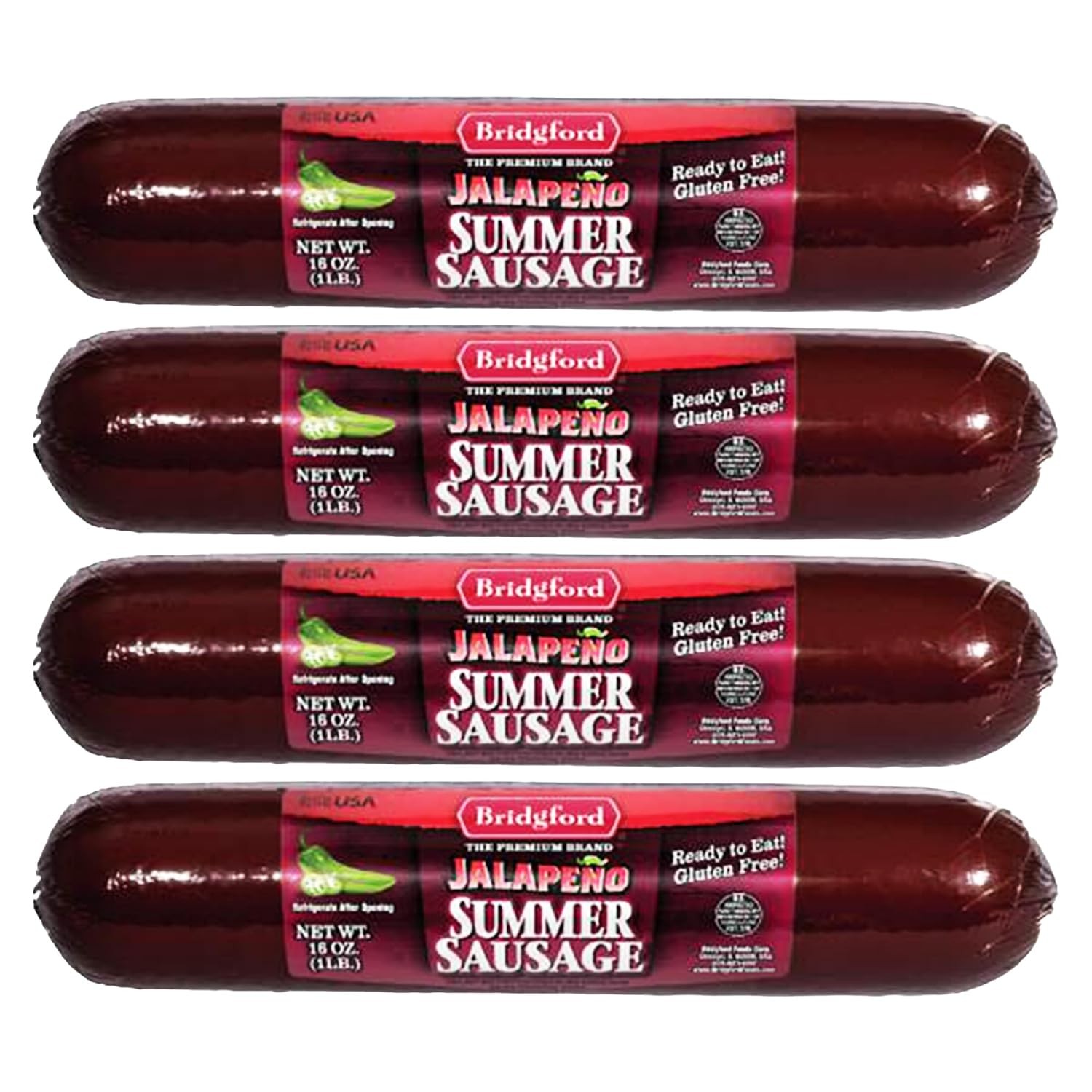 Bridgford – Jalapeno Summer Sausage – 16 oz – Pack of 4