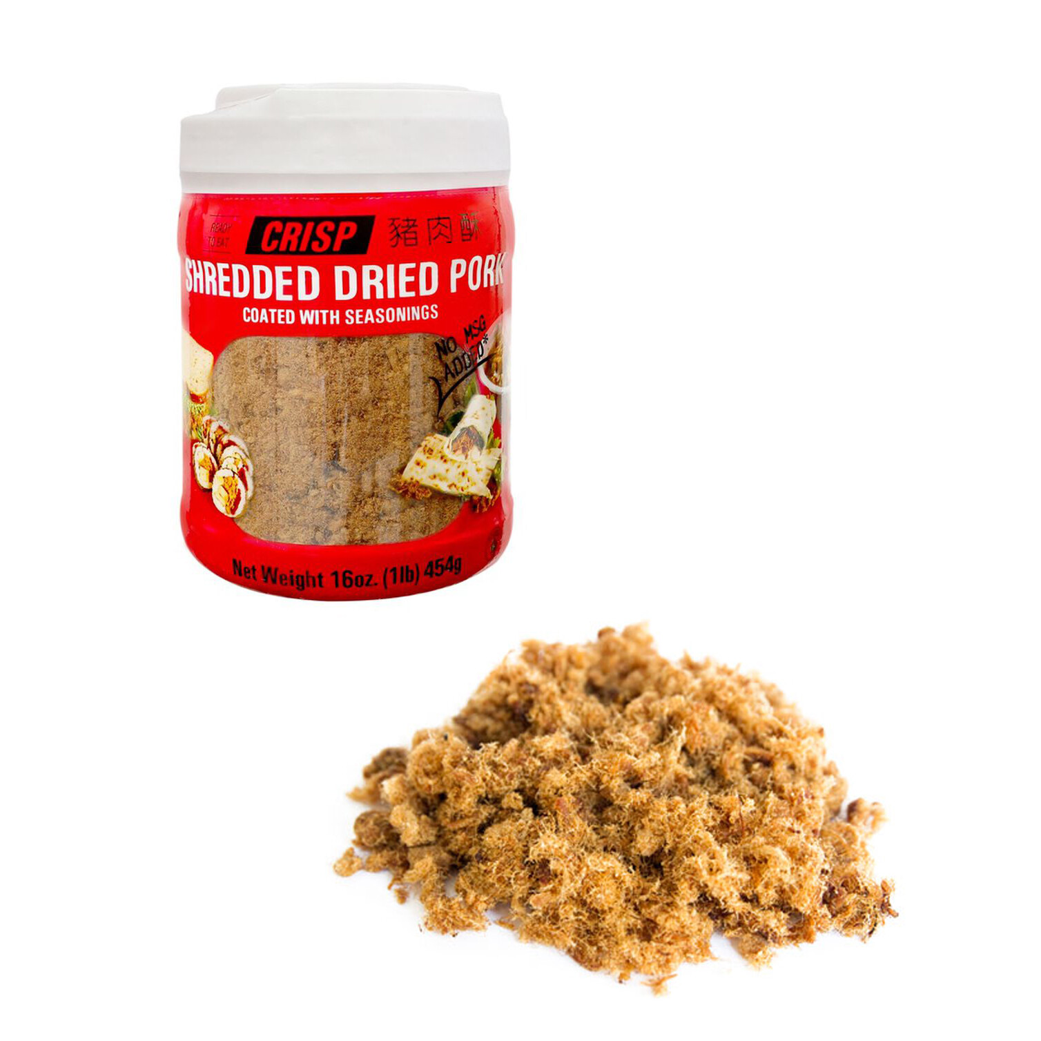 Soo Jerky Crisp Shredded Dried Pork Seasoning Savoury Congee Snack No MSG 454g