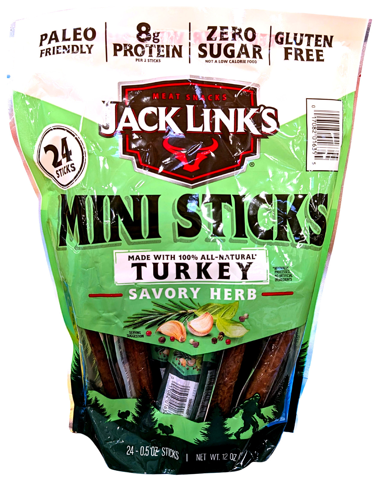 Jack Link?s Savory Herb Mini Turkey Stick 24 x 0.5 Oz EXP 01/2026