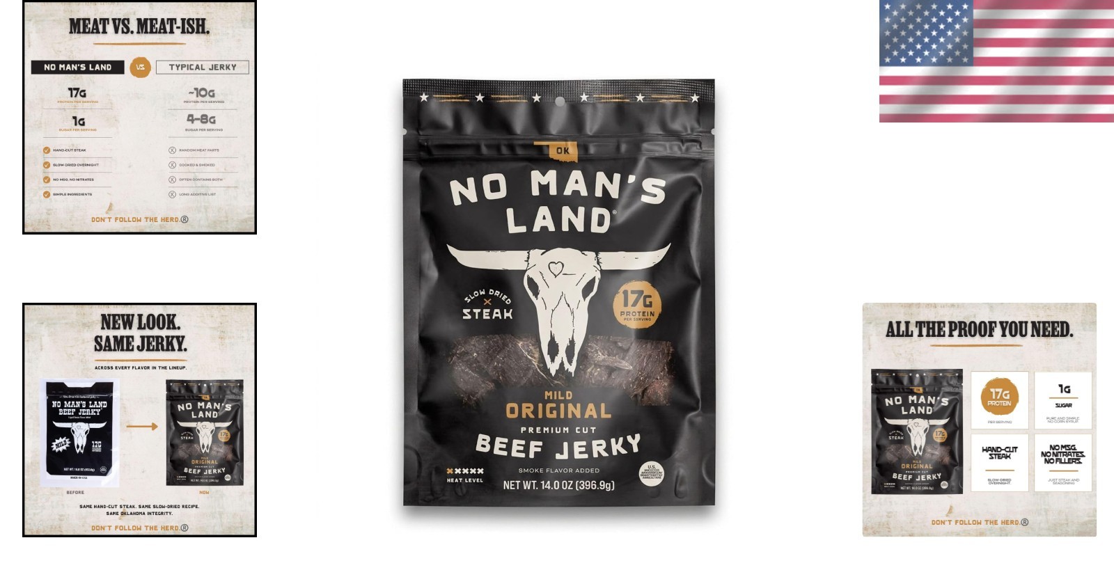 Beef Jerky 14oz Mild – Slow-Dried, 17g Protein, Gluten Free