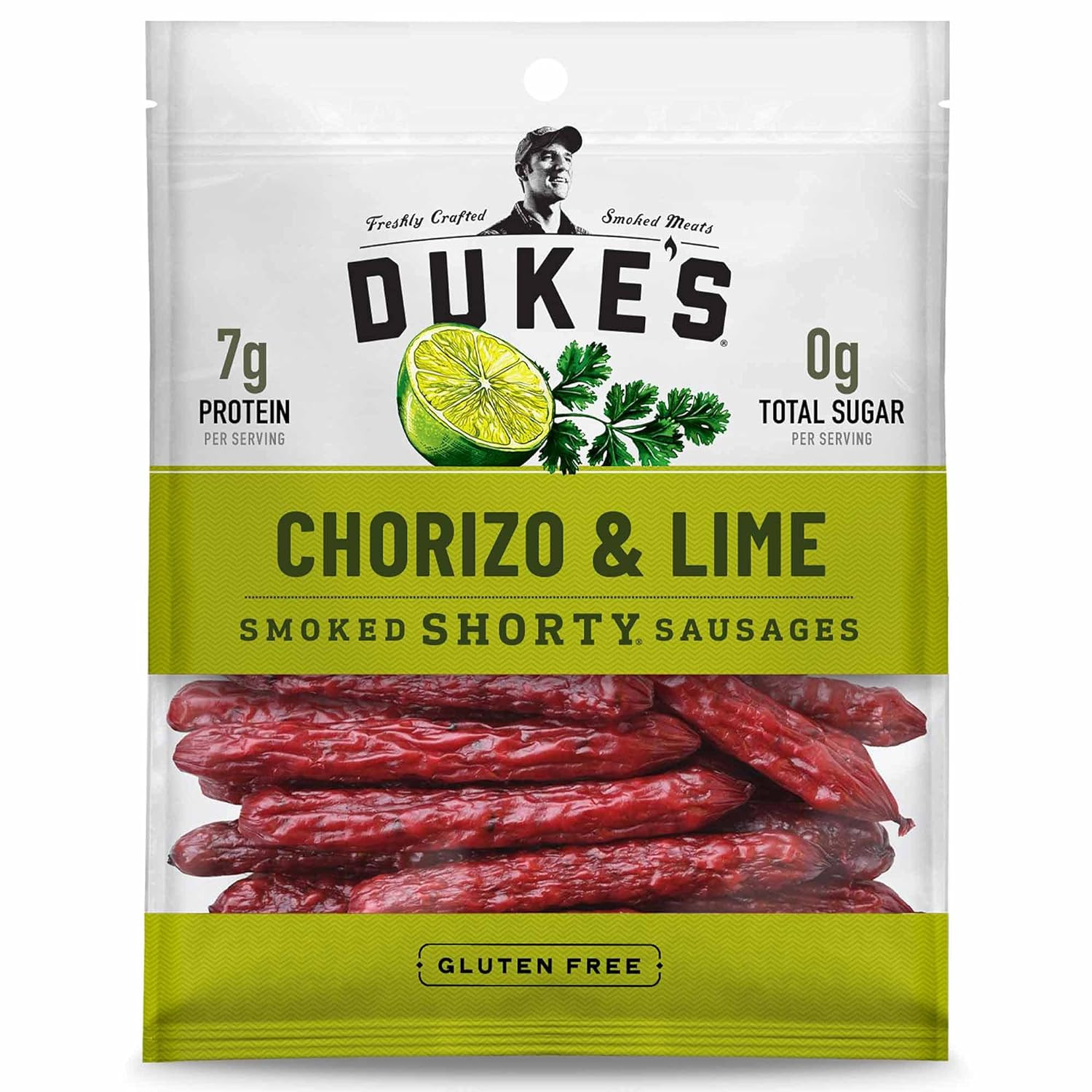 Duke’s Pork Chorizo & Lime Smoked Shorty Sausages, 7g Protein Per Serving, 5 oz