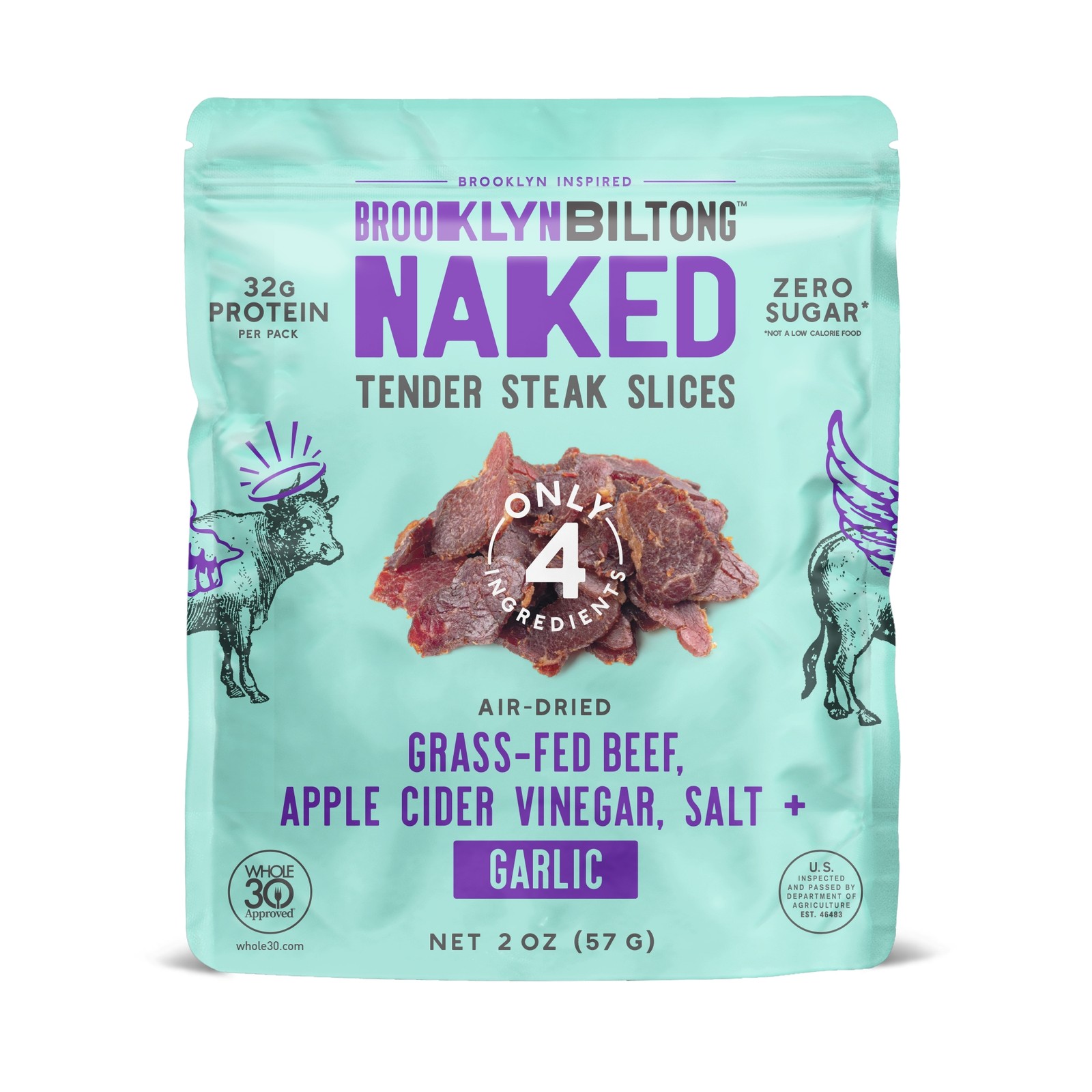 Brooklyn Biltong Air Dried Grass Fed Beef Snack South African 2 oz – GARLIC