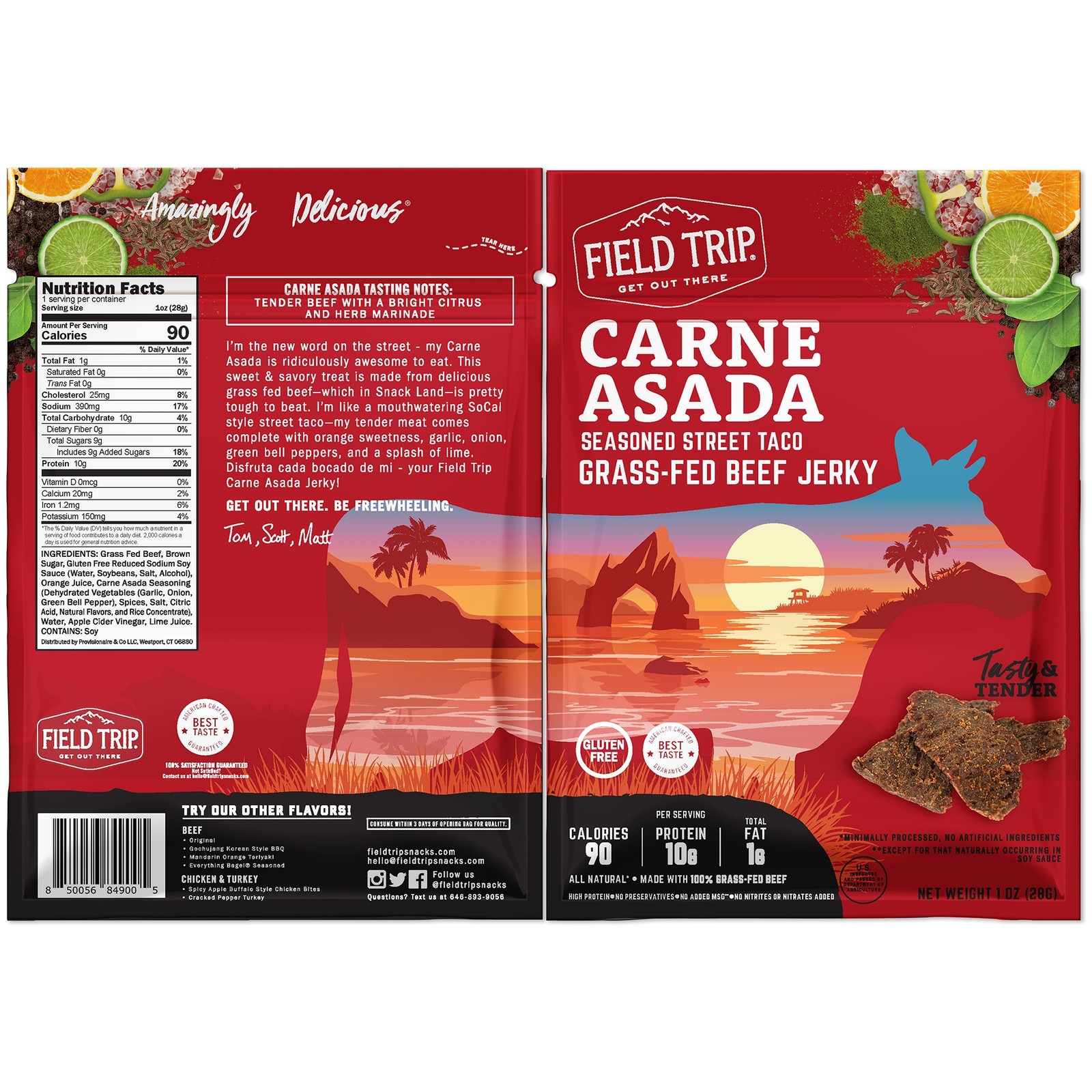 FIELD TRIP SAMPLER VARIETY LOT Grass Fed Beef Jerky Protein our Gehrke Shop