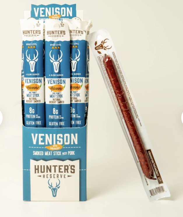 Hunter’s Reserve VENISON HABANERO .9oz Trail Sticks 6 Pack EXOTIC MEAT STICK