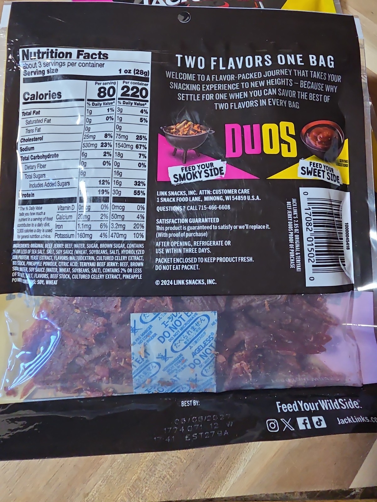 Jack Link’s Dou’s Original / Teriyaki & Mango/ Jalapeno 100% Beef Jerky, 5 Bags