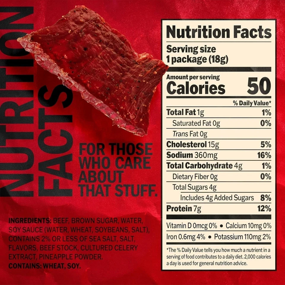 Jack Link’s Beef Jerky Teriyaki Multipack Bags Protein-Rich Flavorful Meat Snack