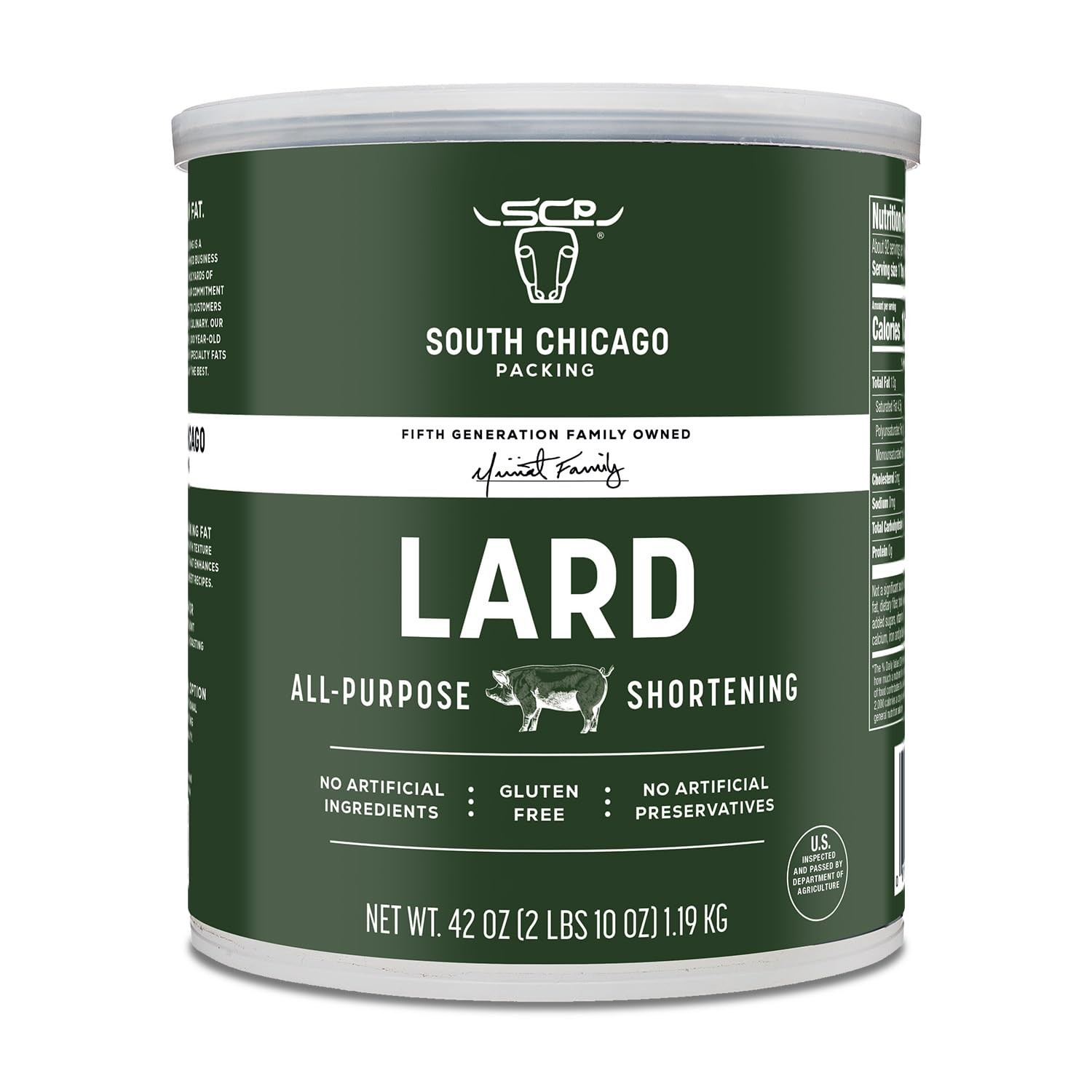South Chicago Packing Traditonal LARD Shortening, 42 Ounces, Specialty Baking Sh