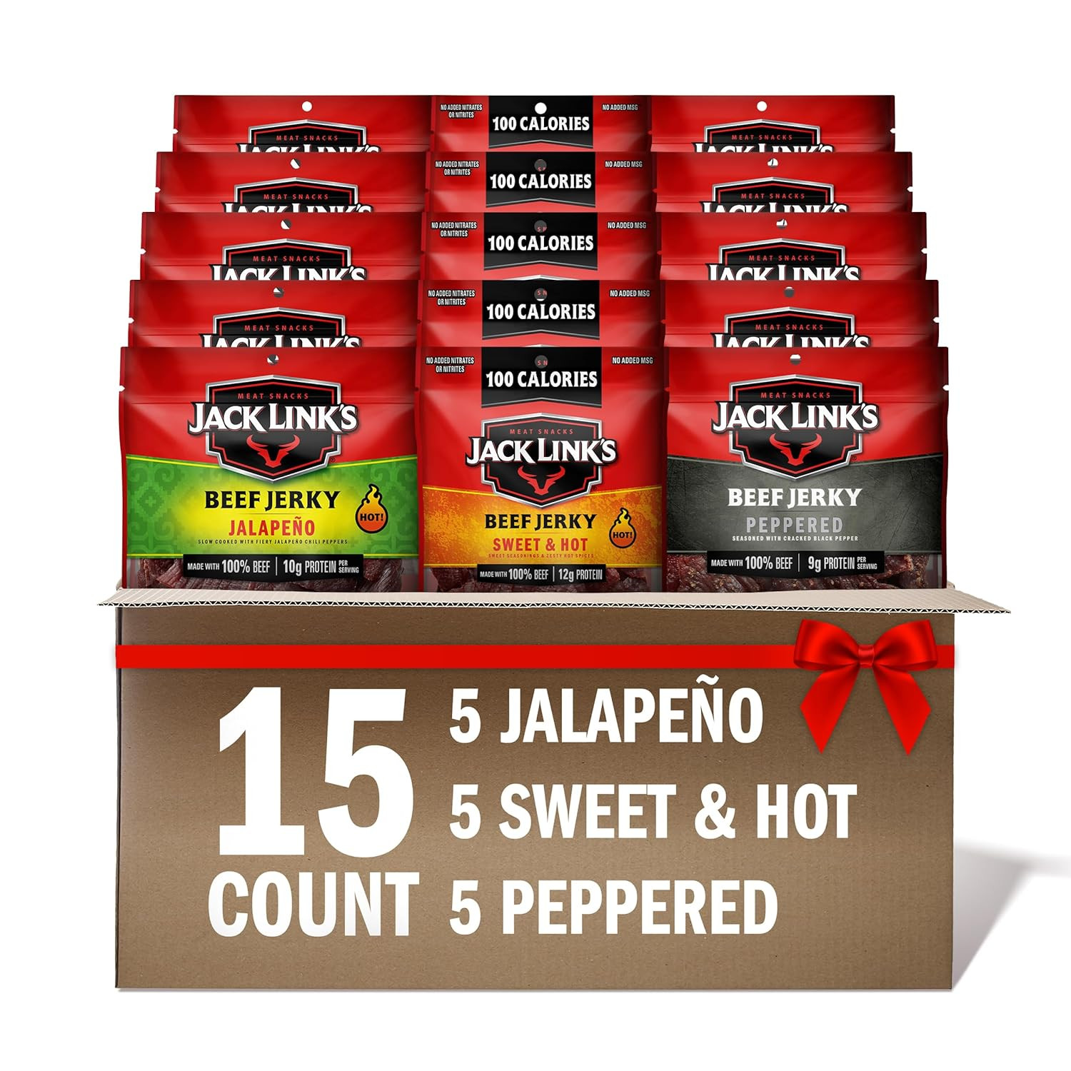 Beef Jerky Bold Variety Pack – Includes Sweet & Hot, Jalapeno and Peppered Jerky