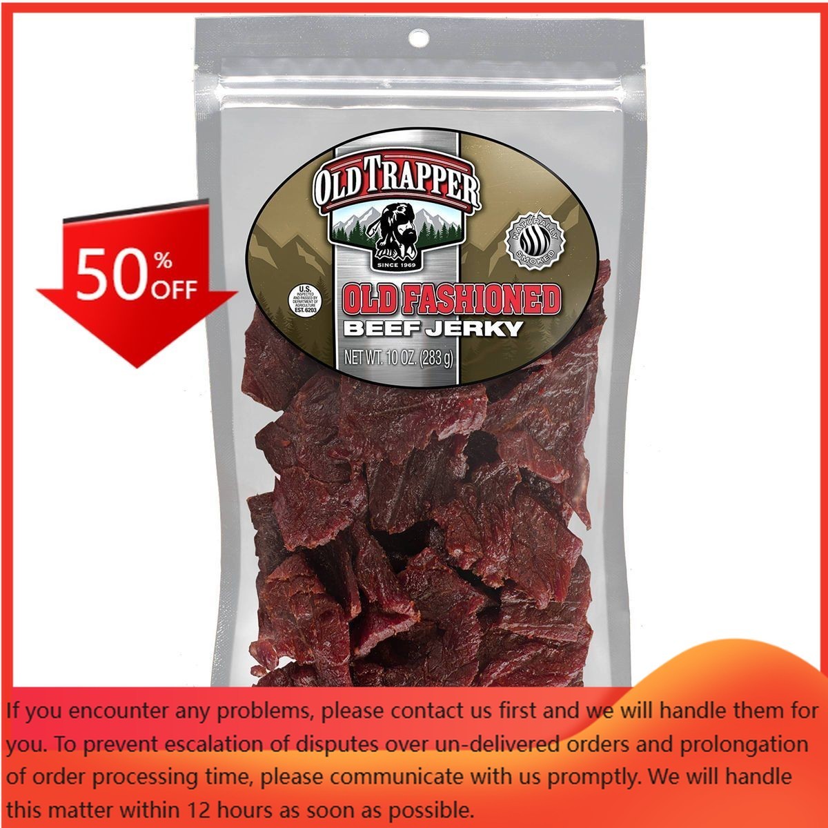 Old Trapper Old Fashioned Beef Jerky – 10oz