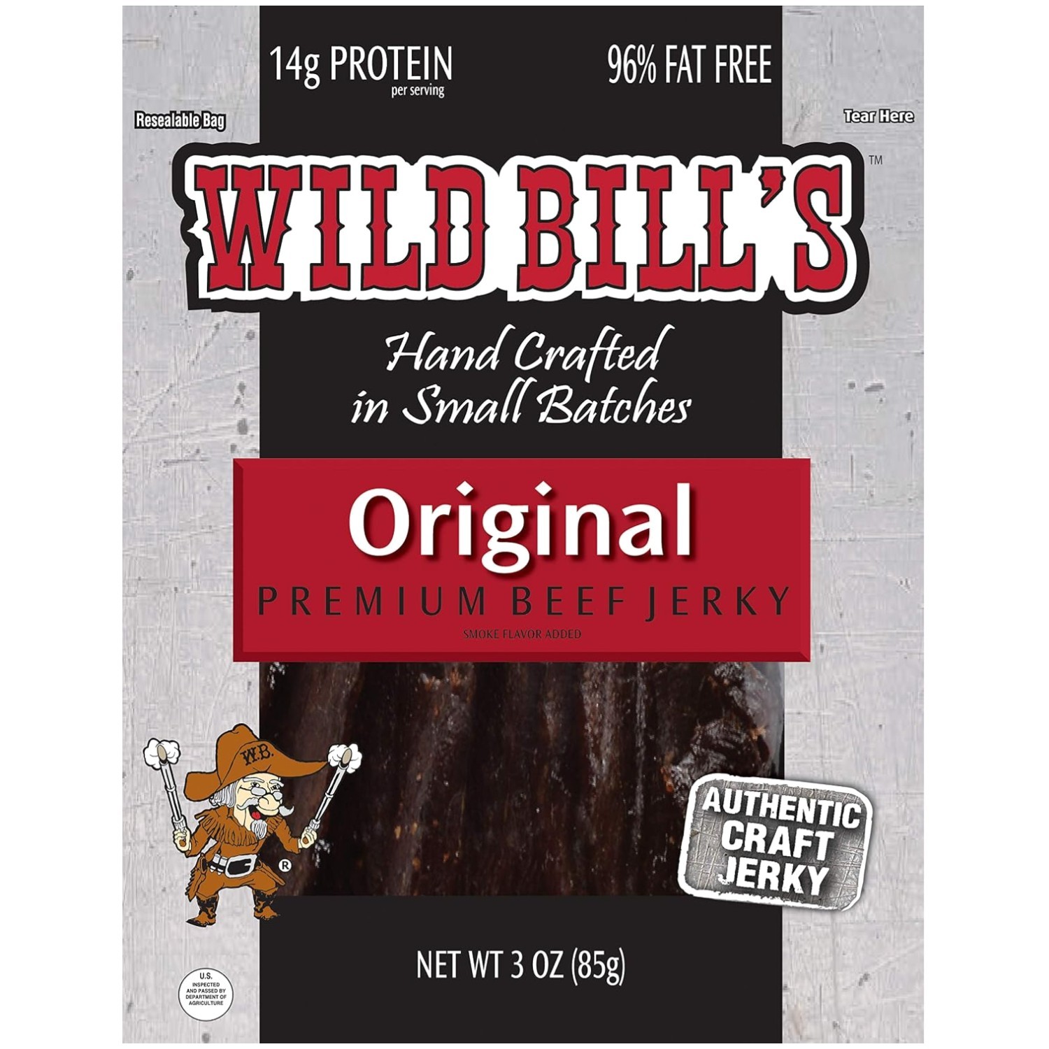 Small Batch Hickory Smoked Beef Jerky – 3oz x 3 Bags