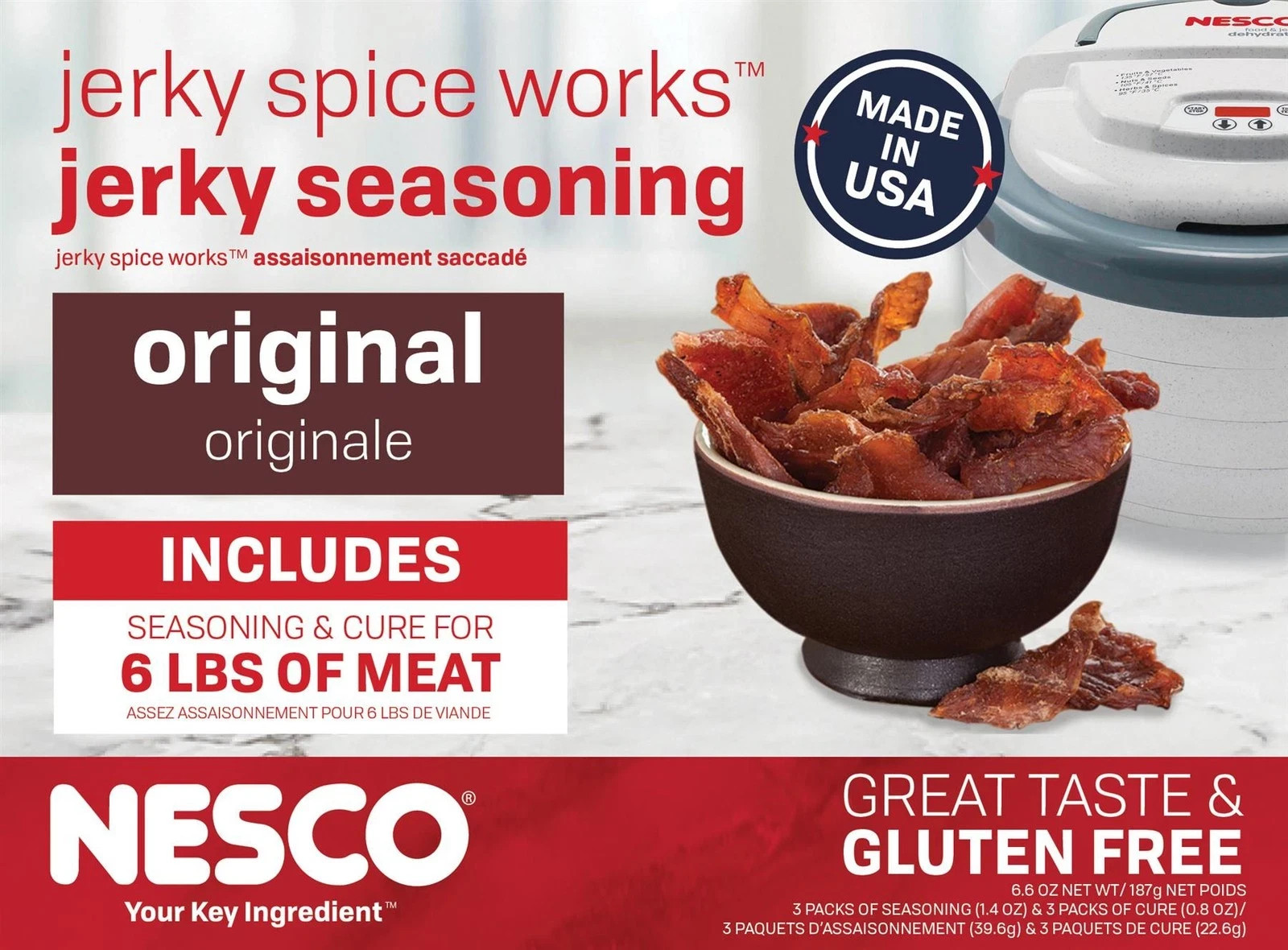 Nesco BJ-6 Jerky Seasoning & Cure Kit 3 Pack Original Flavor Makes 6 lbs Jerky