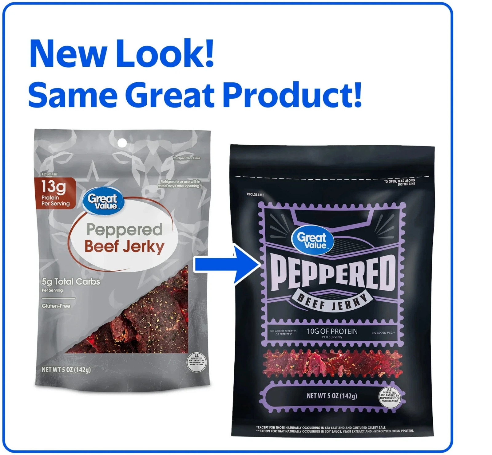 Great Value Peppered Beef Jerky, 5 Oz…