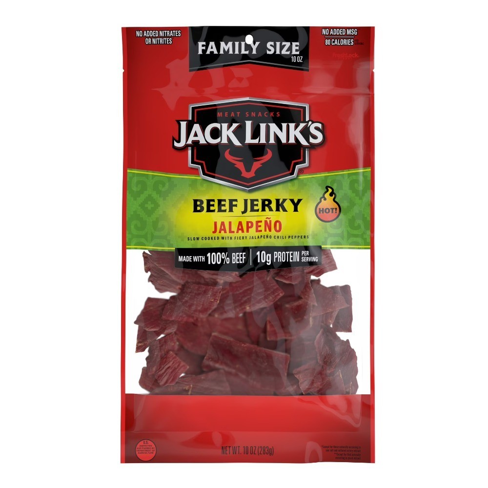 Spicy Beef Jerky Jalapeno 100% Beef 10g Protein Per Serving 10 Ounce Bulk Bag