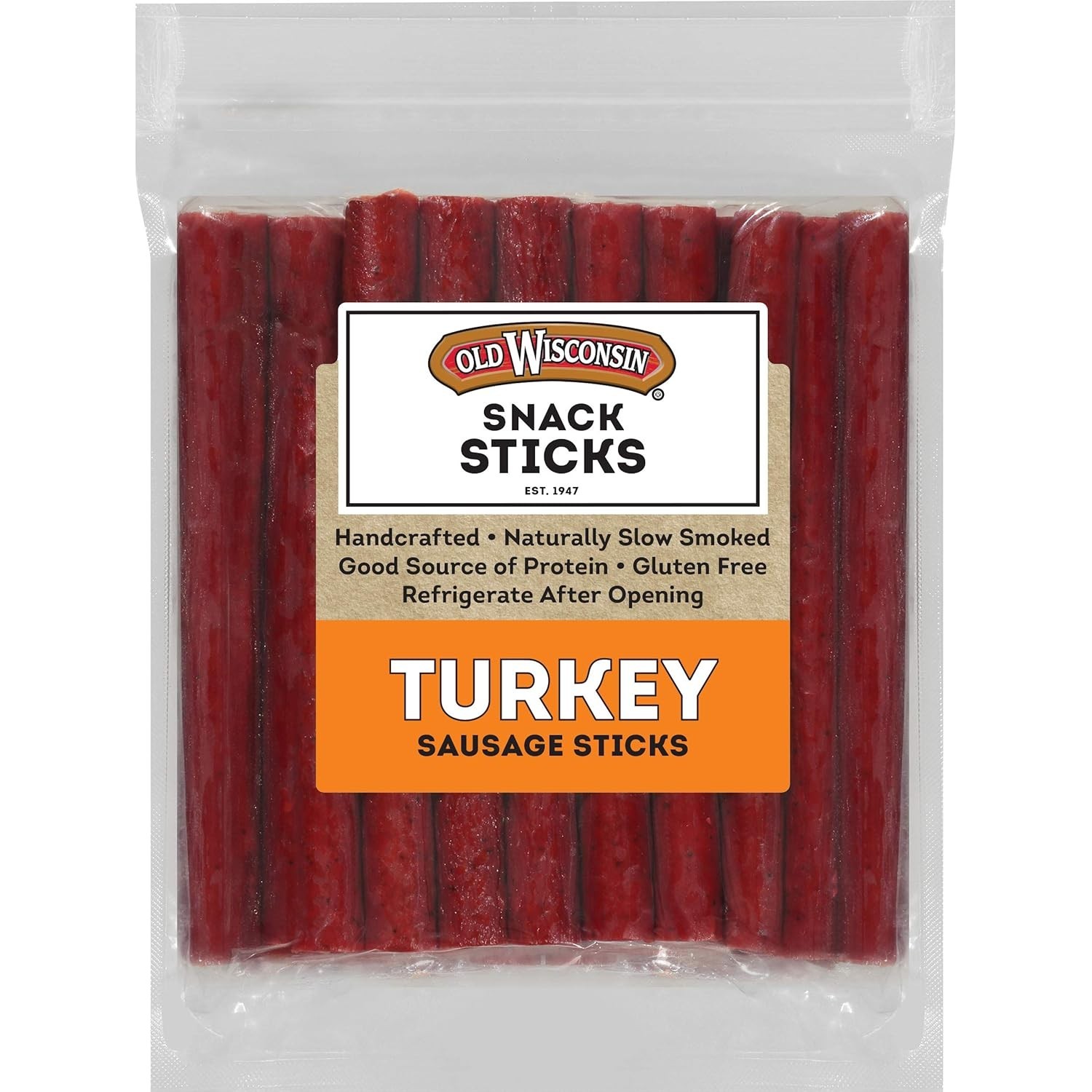 Naturally Smoked Turkey Sausage Snack Sticks – 28 oz, High Protein & Gluten-Free