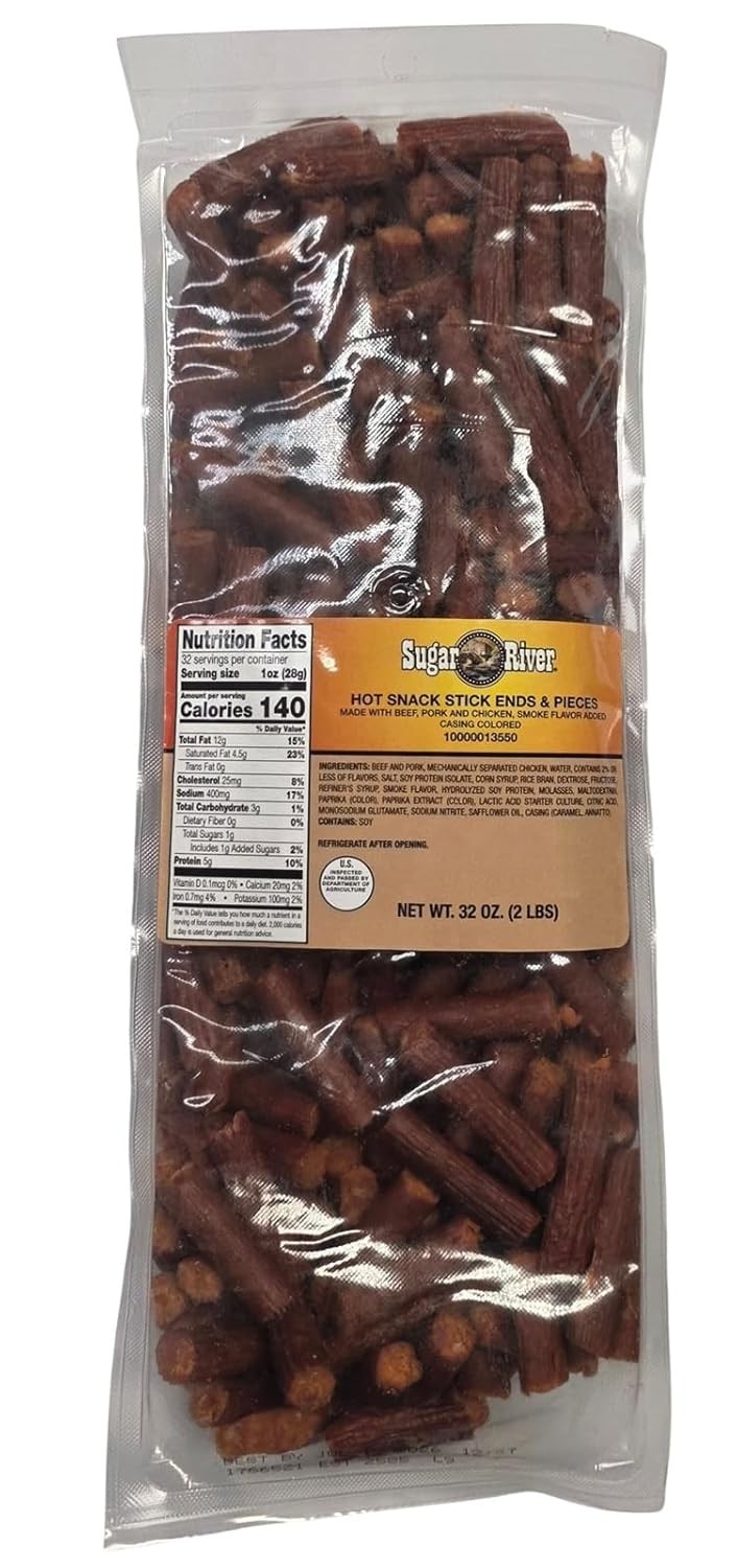 Sugar River Meat Snack Links Sticks Ends & Pieces, 2lbs 2 Pound (Pack of 1)
