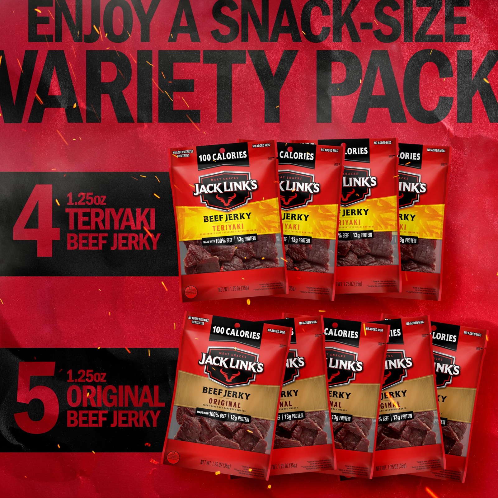Jack Link’s Beef Jerky Variety Pack – Original and 1.25 Ounce (Pack of 9)