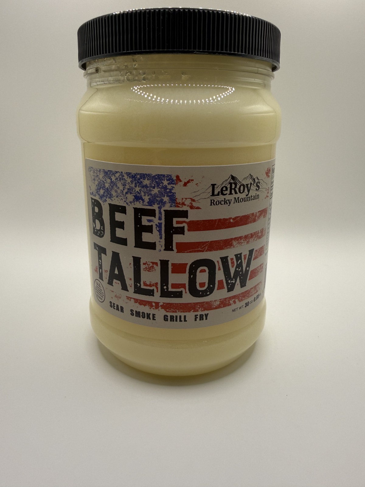 LeRoy’s Rocky Mountain Beef Tallow Smoke Grill Fry Net Wt, 30 oz / 0.85kg – New