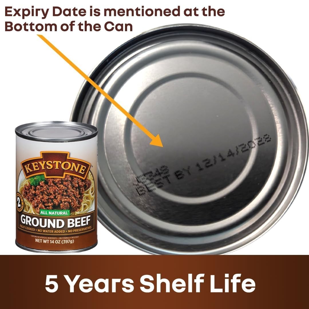 Meats All Natural Heat & Serve Ground Beef 14 Oz Fully Cooked Canned Meat 5- …