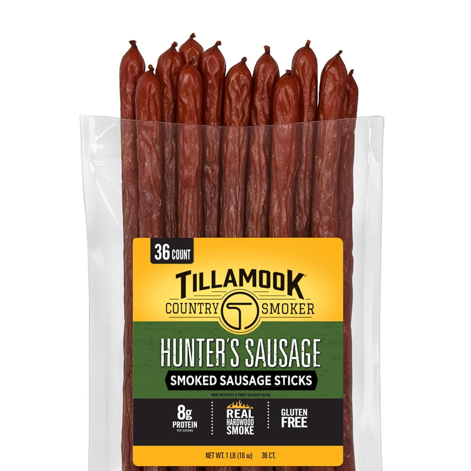 Tillamook Country Smoker Hunter’S Sausage Smoked Sausage, 16 Oz, 36 Ct, Bulk Pac