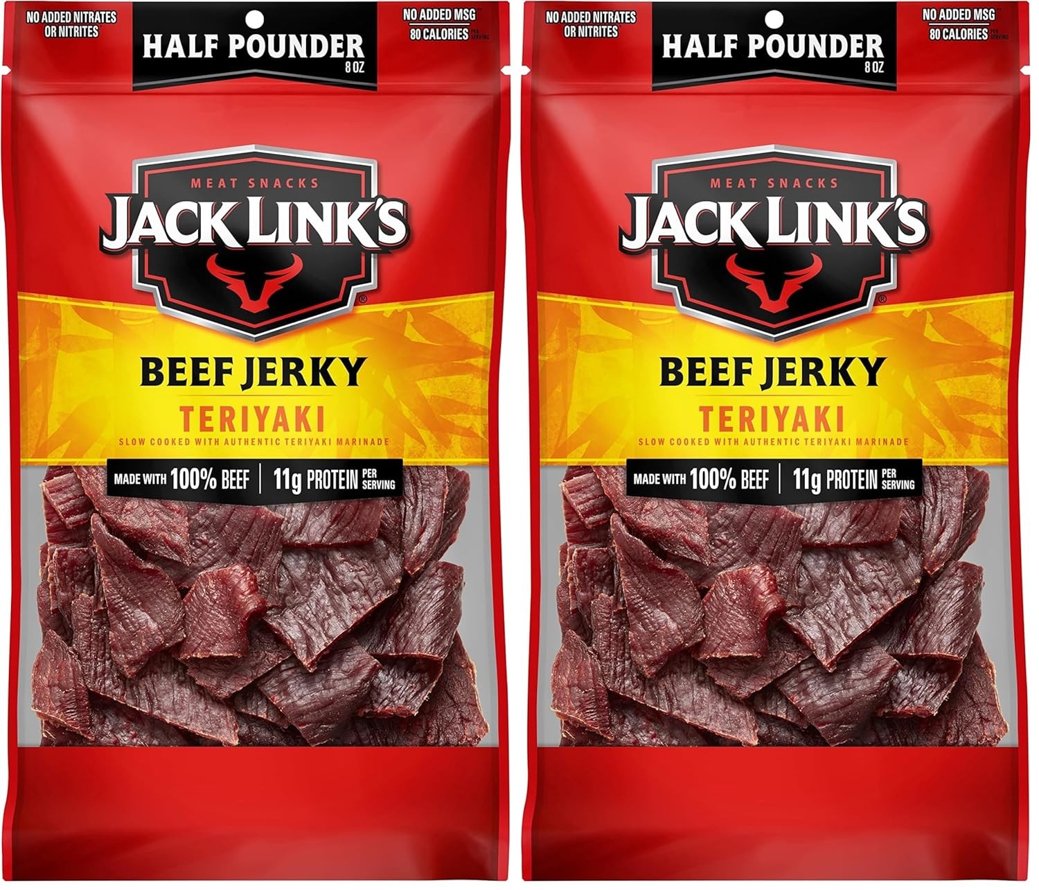 Jack Link’s Beef Jerky, Teriyaki, Half Pounder Large Jerky Bag – Flavorful Meat
